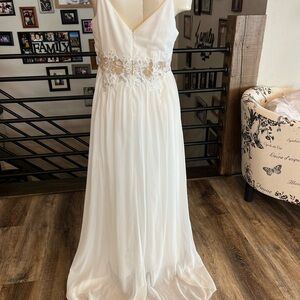 Elegant White Lace Gown